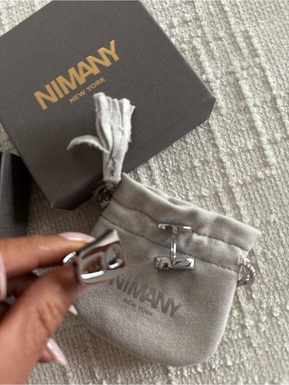 NIMANY Silver T-Bar Cufflinks